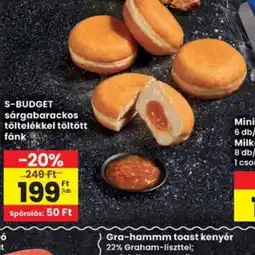 Interspar S-Budget sárgabarackos töltelékkel töltött fánk ajánlat