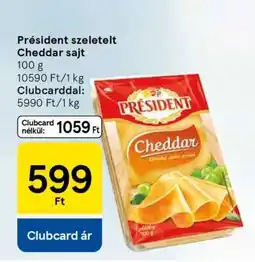 Tesco Président szeletelt Cheddar sajt ajánlat