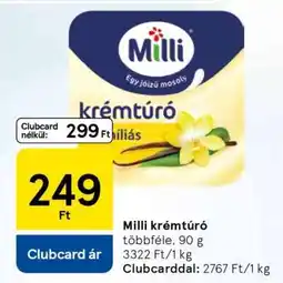 Tesco MILLI Krémtúró ajánlat