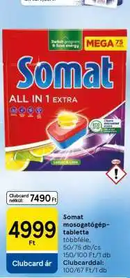 Tesco Somat Mosogatógép Tabletta ajánlat