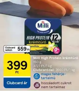 Tesco Milli High Protein krémtúró ajánlat