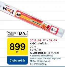 Tesco viGO! alufólia ajánlat