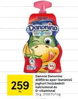 Tesco Danone Danonino élőflórás eper-banánízű joghurt ajánlat