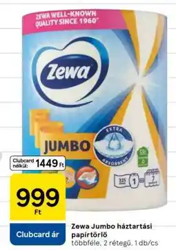 Tesco Zewa Jumbo háztartási papírtörlő ajánlat