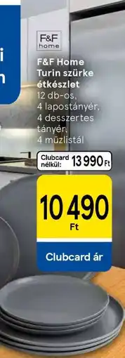 Tesco F&F Home Turin szürke étkészlet ajánlat