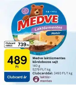 Tesco Medve laktózmentes kördobozos sajt ajánlat