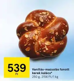 Tesco Vaníliás-mazsolás fonott kerek kalács ajánlat