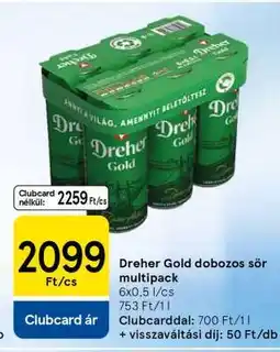 Tesco Dreher Gold dobozos sör multipack ajánlat
