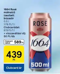 Tesco 1664 Rosé málnaízű ízesített búzasör ajánlat