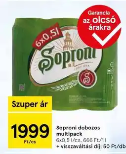 Tesco Soproni dobozos multipack ajánlat