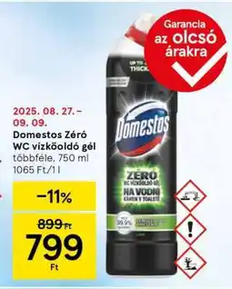Tesco Domestos Zéró WC Vízkoóldó Gél ajánlat