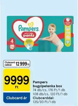 Tesco Pampers bugyipelenka box ajánlat
