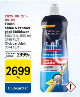 Tesco Finish Shine & Protect gépi öblítőszer ajánlat