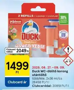 Tesco Duck WC-öblítő korong utántöltő ajánlat