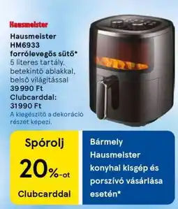 Tesco Hausmeister HM6933 forrólevegős sütő ajánlat