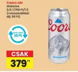 Interspar Coors sör dobozos ajánlat