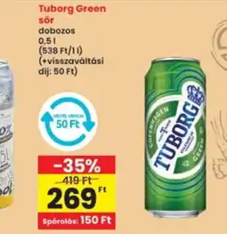Interspar Tuborg Green sör dobozos ajánlat