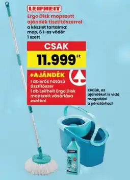 Interspar LEIFHEIT Ergo Disk mopszett ajándék tisztítószerrel ajánlat
