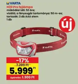 Interspar Varta H20 Pro fejlámpa ajánlat