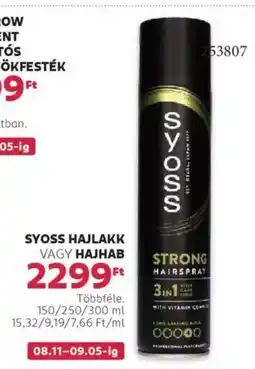 Rossmann Syoss hajlakk / hajhab ajánlat
