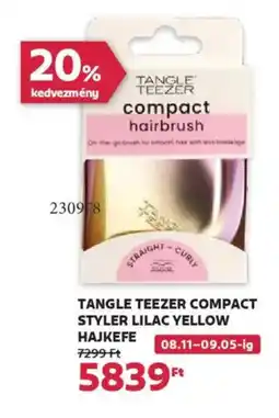 Rossmann Tangle Teezer compact styler lilac yellow hajkefe ajánlat