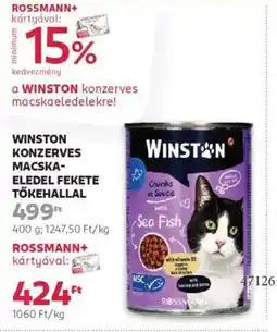 Rossmann Winston konzerves macskaeledel fekete tőkehallal ajánlat