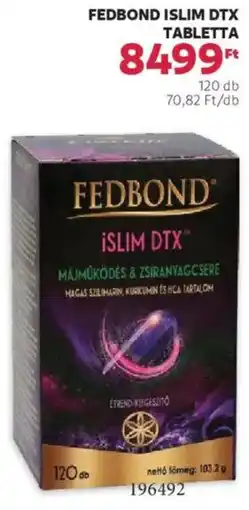 Rossmann Fedbond islim DTX tabletta ajánlat