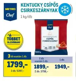 Metro Metro Chef Kentucky csípős csirkeszárnyak ajánlat