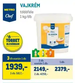 Metro Metro Chef vajkrém ajánlat