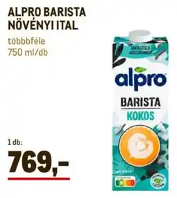 Metro Alpro Barista növényi ital ajánlat