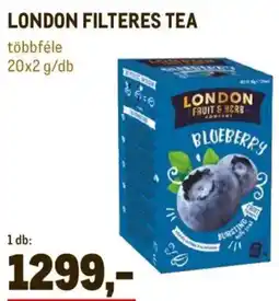 Metro London filteres tea ajánlat