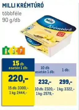 Metro Milli krémtúró ajánlat