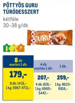 Metro Pöttyös Guru túródesszert ajánlat