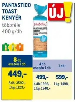 Metro Pantastico toast kenyér ajánlat