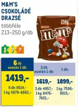 Metro M&M's csokoládé drazsé ajánlat