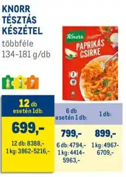 Metro Knorr tésztás készétel ajánlat