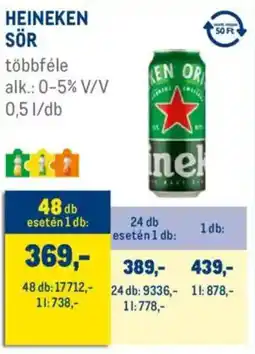 Metro Heineken sör ajánlat