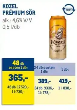 Metro Kozel prémium sör ajánlat