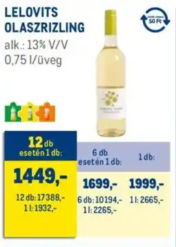 Metro Lelovits olaszrizling ajánlat