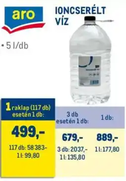 Metro Aro ioncserélt víz ajánlat