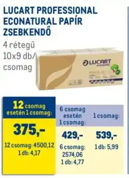 Metro Lucart Professional EcoNatural papír zsebkendő ajánlat