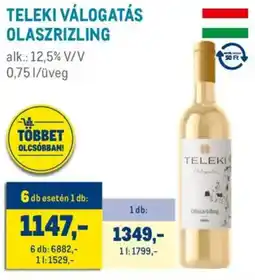 Metro Teleki válogatás olaszrizling ajánlat
