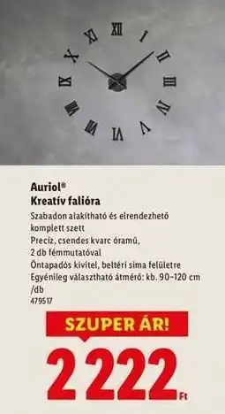 Lidl Auriol Kreatív falióra ajánlat