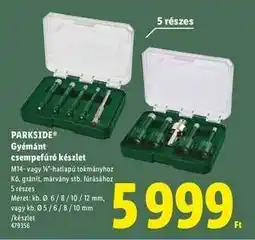 Lidl PARKSIDE Gyémánt csempefúró készlet ajánlat