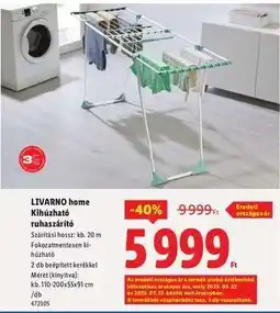 Lidl LIVARNO HOME Kihúzható ruhaszárító ajánlat