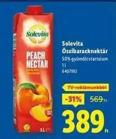 Lidl SOLEVITA Őszibaracknektár ajánlat