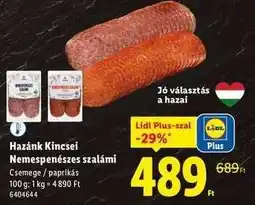 Lidl HAZÁNK KINCSEI Nemespenészes szalámi ajánlat