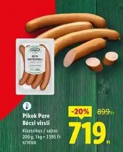Lidl Pikok Pure Bécsi virsli ajánlat