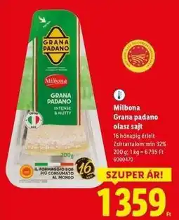 Lidl Milbona Grana Padano olasz sajt ajánlat