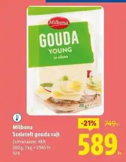 Lidl MILBONA Szeletelt gouda sajt ajánlat